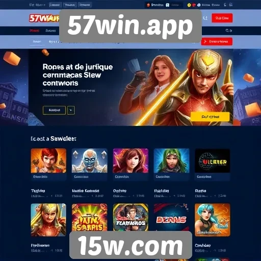 Análise da interface do site 57win.app